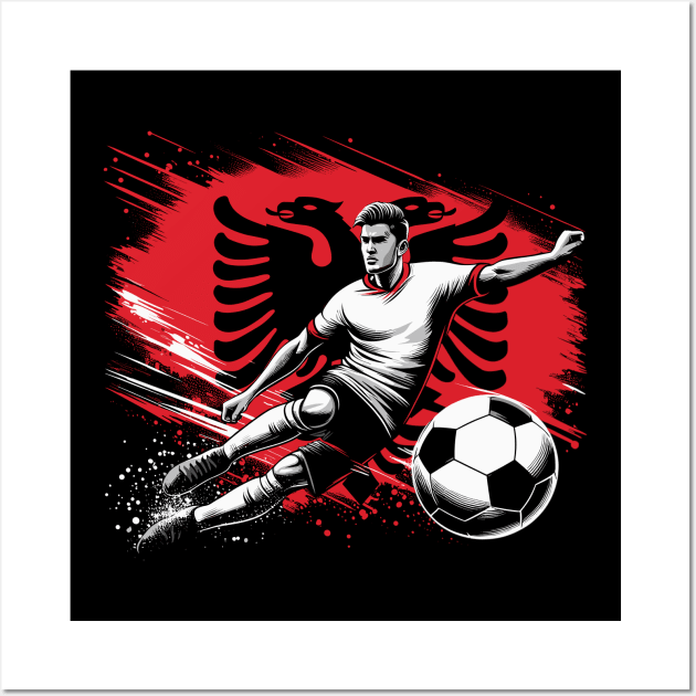 Dynamic Albania Soccer Star in Action - Vector Design Wall Art by SergioArt